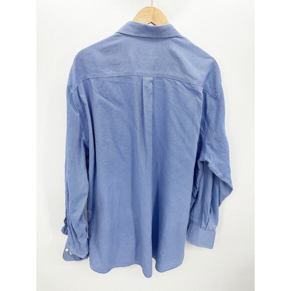 Peter Millar Dress Shirt Mens XXL Blue Nanoluxe Button Down Long Sleeve Cotton - Picture 2 of 7